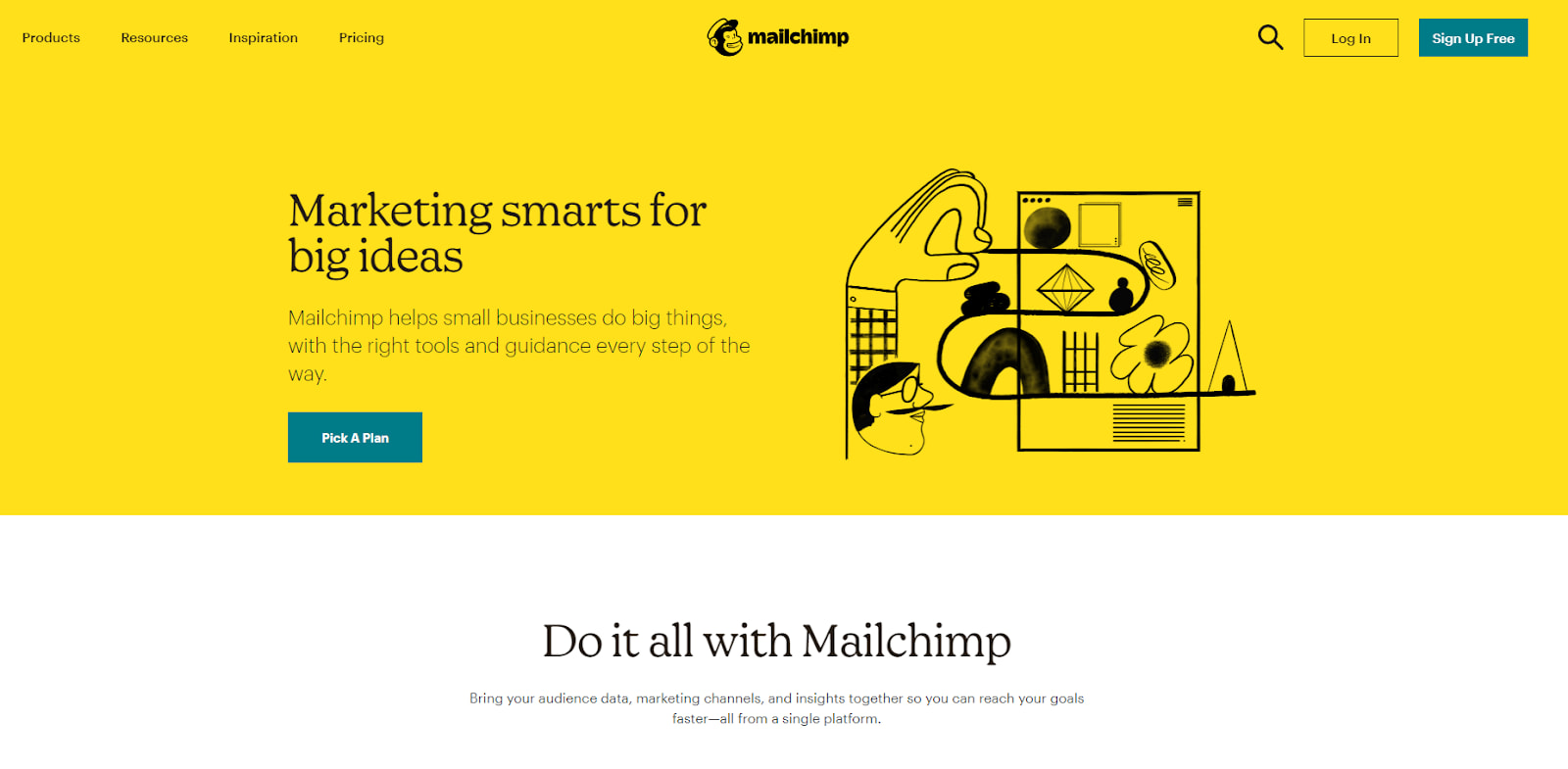 Пользовательский интерфейс MailChimp — сервиса email-рассылок