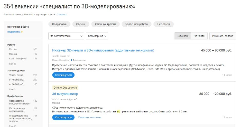 Вакансии по запросу 3D-моделер на hh.ru