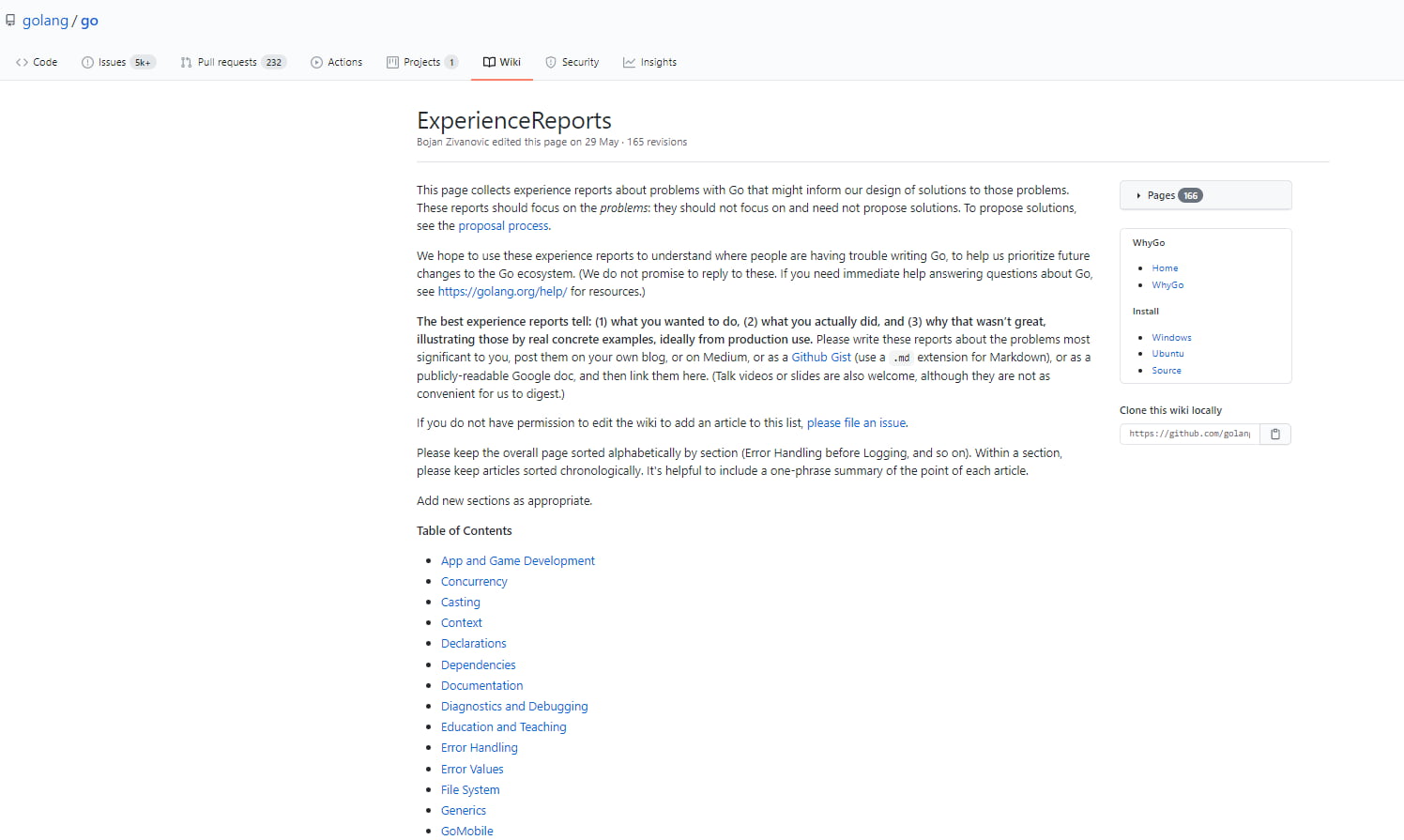 Вики-страница «Go 2.0» на GitHub