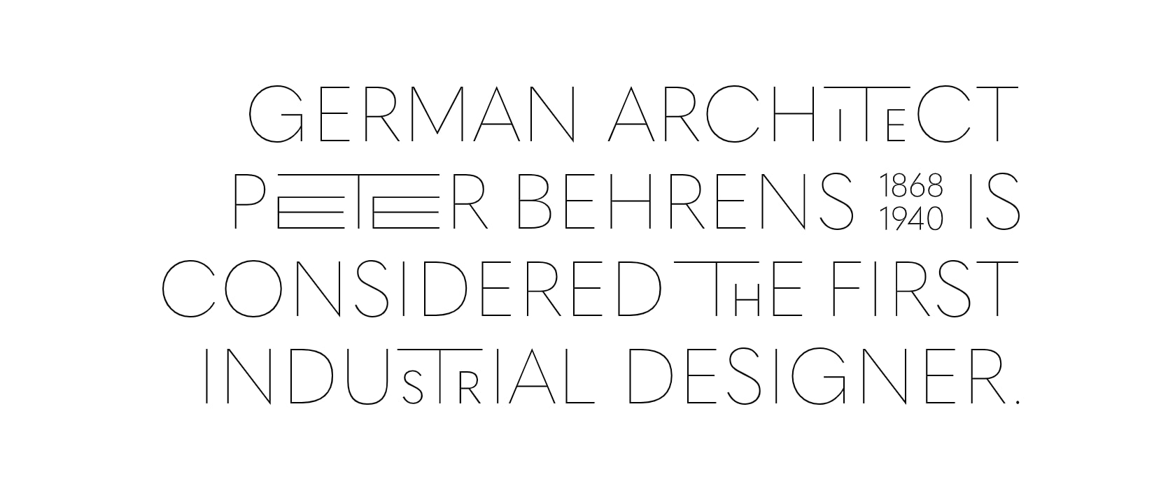 Типографика на сайте Peter Behrens