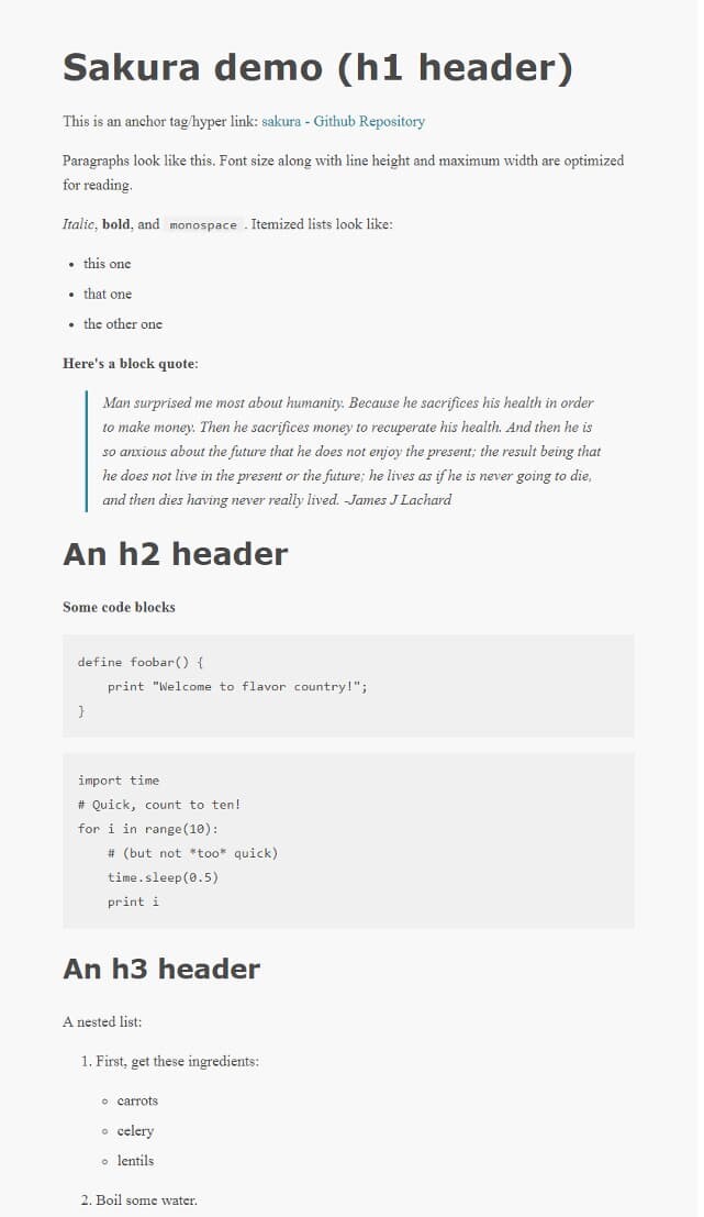 Внешний вид HTML-страницы с оформлением CSS