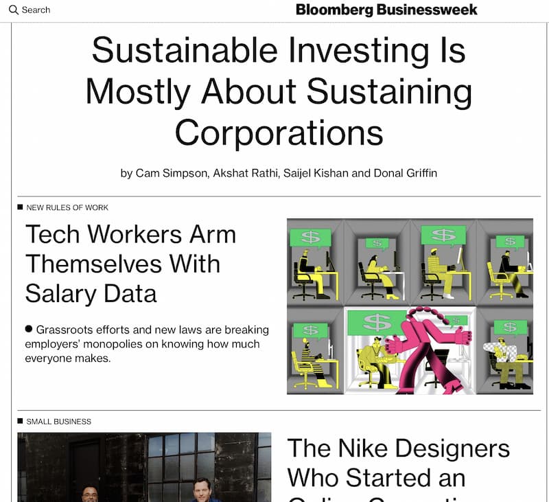 Портал конференции Bloomberg’s Businessweek Design привлекает внимание благодаря визуальному хаосу на странице