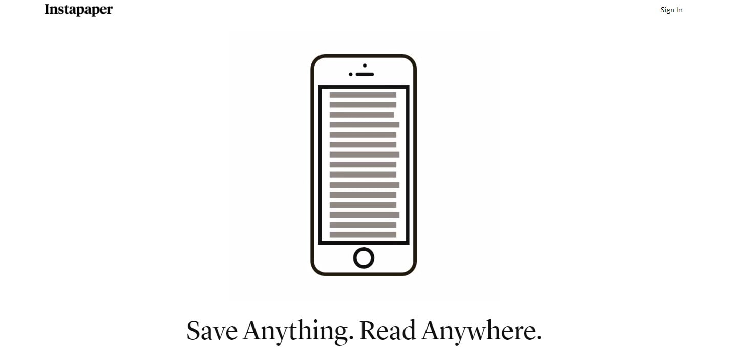 открыть сервис Instapaper