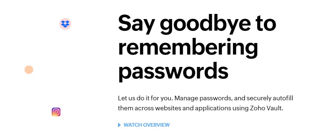 открыть сервис Zoho Vault