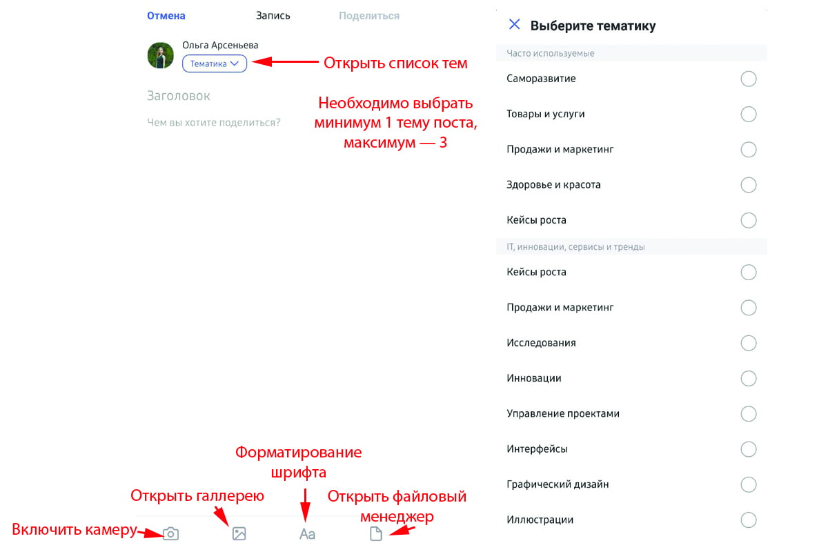 оформления поста