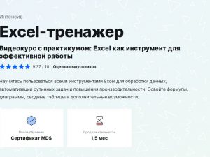 Курс «Excel-тренажер» от Moscow Digital School Курс «Excel-тренажер» от Moscow Digital School