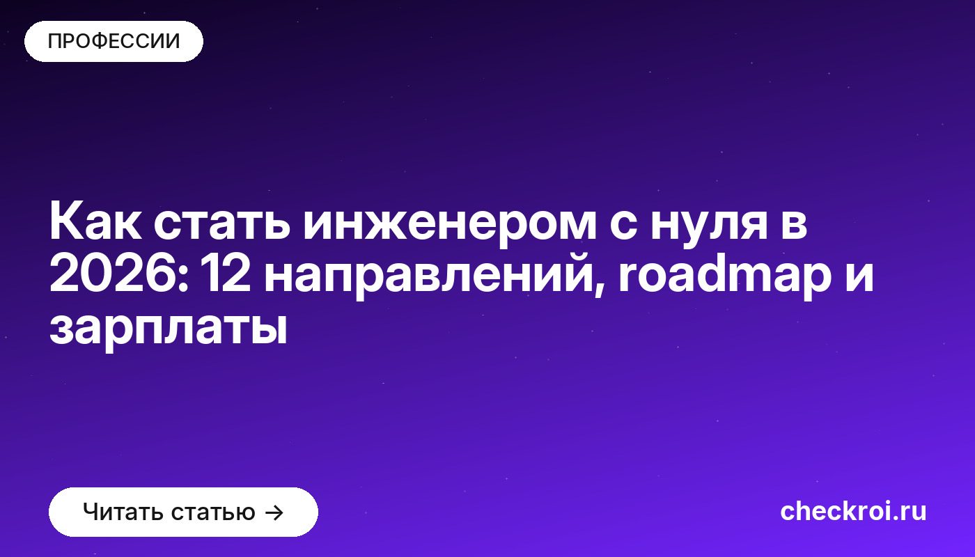 Как стать инженером с нуля в 2026: 12 направлений, roadmap и зарплаты
