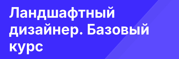 Ландшафтный дизайнер. Базовый курс