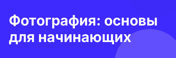 Фотография: основы для начинающих