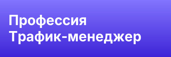 Профессия  Трафик-менеджер