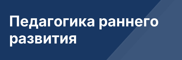 Педагогика раннего развития