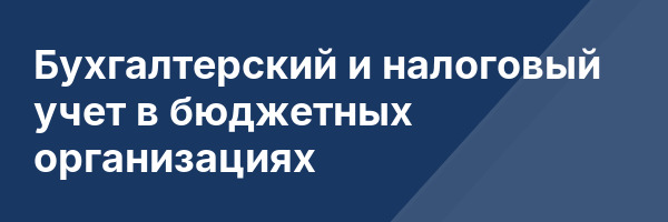 Бухгалтерский и налоговый учет в бюджетных организациях