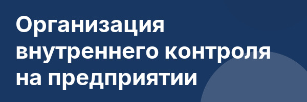 Организация внутреннего контроля на предприятии