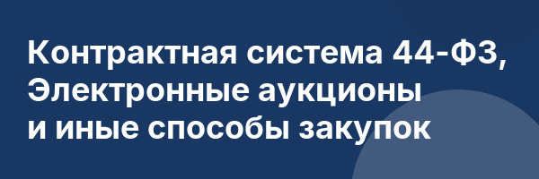 Контрактная система 44-Ф3, Электронные аукционы и иные способы закупок