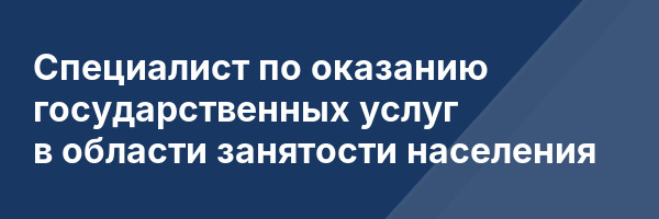 Специалист по оказанию государственных услуг в области занятости населения