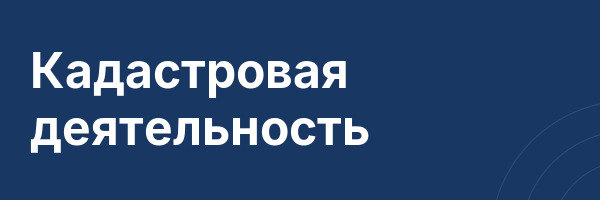 Кадастровая деятельность