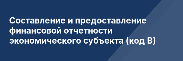 Составление и предоставление финансовой отчетности экономического субъекта (код В)