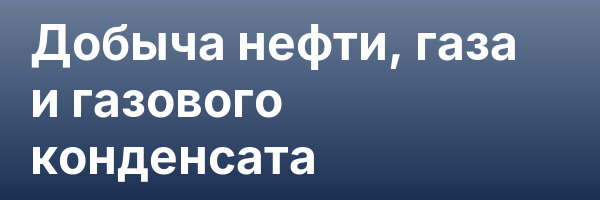 Добыча нефти, газа и газового конденсата
