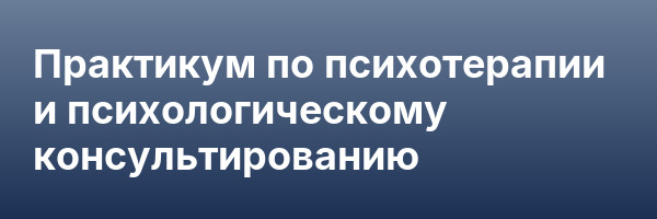 Практикум по психотерапии и психологическому консультированию