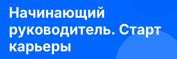 Начинающий руководитель. Старт карьеры