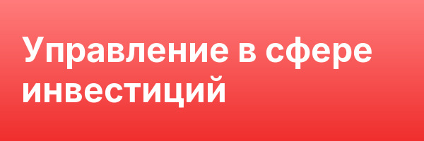 Управление в сфере инвестиций