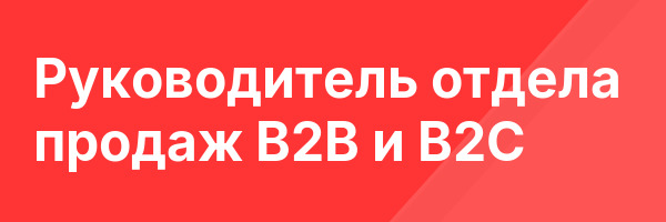 Руководитель отдела продаж B2B и B2C