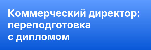 Коммерческий директор: переподготовка с дипломом