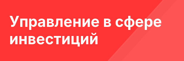 Управление в сфере инвестиций