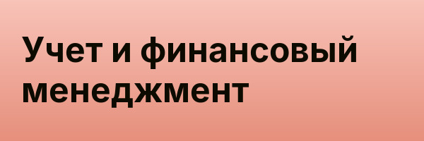 Учет и финансовый менеджмент