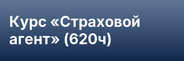 Курс «Страховой агент» (620ч)
