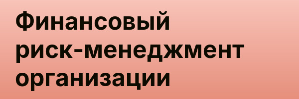 Финансовый риск-менеджмент организации
