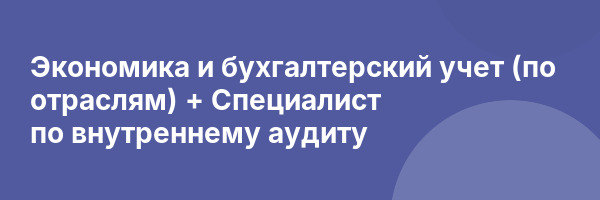 Экономика и бухгалтерский учет (по отраслям) + Специалист по внутреннему аудиту