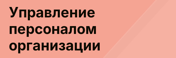 Управление персоналом организации