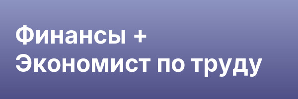 Финансы + Экономист по труду