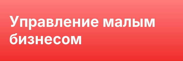 Управление малым бизнесом