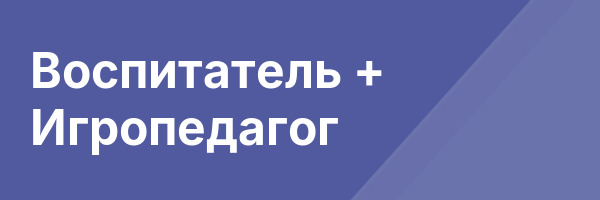 Воспитатель + Игропедагог