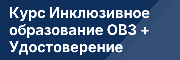 Курс Инклюзивное образование ОВЗ + Удостоверение