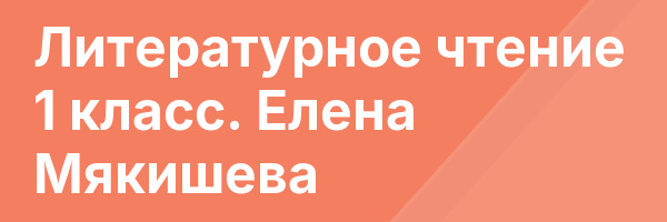 Литературное чтение 1 класс. Елена Мякишева
