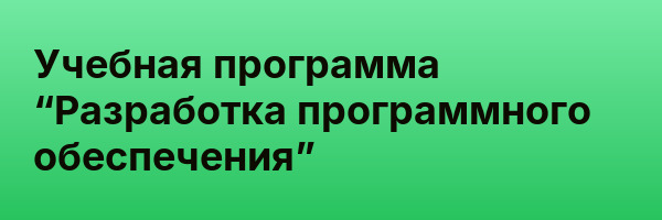 Учебная программа “Разработка программного обеспечения”
