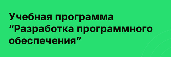 Учебная программа “Разработка программного обеспечения”