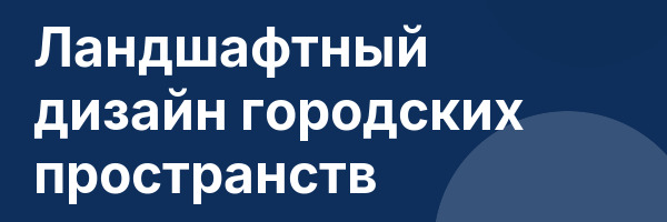 Ландшафтный дизайн городских пространств