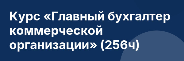 Курс «Главный бухгалтер коммерческой организации» (256ч)