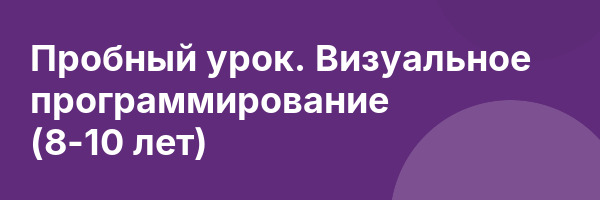 Пробный урок. Визуальное программирование (8-10 лет)