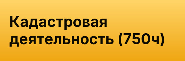 Кадастровая деятельность (750ч)