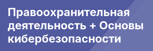 Правоохранительная деятельность + Основы кибербезопасности