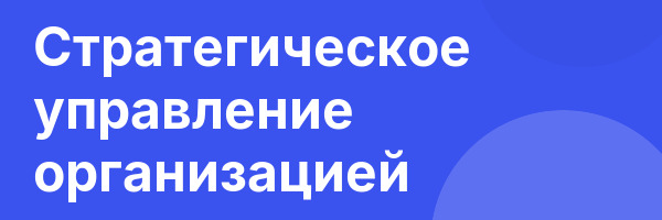 Стратегическое управление организацией