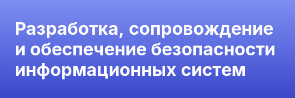 Разработка, сопровождение и обеспечение безопасности информационных систем