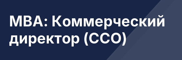 MBA: Коммерческий директор (CCO)