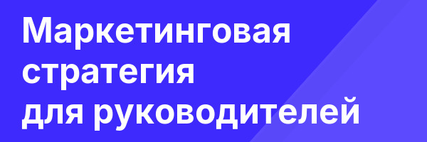 Маркетинговая стратегия для руководителей