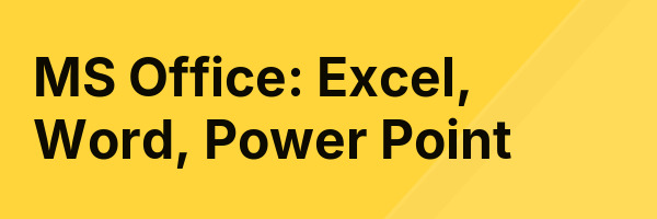MS Office: Excel, Word, Power Point